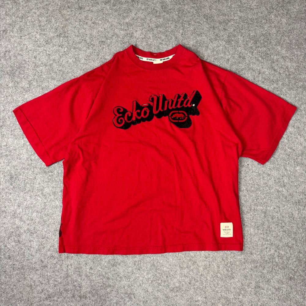Ecko Unltd‎ Mens XL Red Graphic T-Shirt Rhino Logo Streetwear Cotton Tee 72